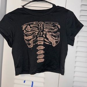 skeleton crop top